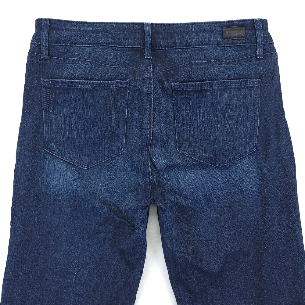 Paige Manhattan Jeans Blue Denim Dark Wash Mid Rise Womens Size 29x27